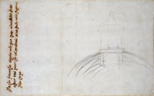 Boceto mostrando la unión de la linterna y la cúpula, y otros estudios para San Pedro, c1490-1560