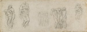 Estudios para una Piedad y un Entierro de Michelangelo Buonarroti