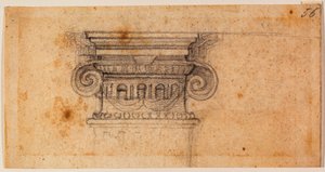 Estudio para una figura sedente, siglo XVI (dibujo)