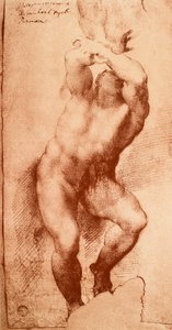 Estudio para una de las figuras del Juicio Final de Michelangelo Buonarroti