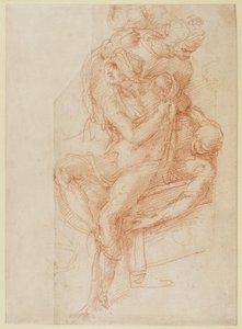 Estudio de Lázaro y dos figuras asistentes de Michelangelo Buonarroti