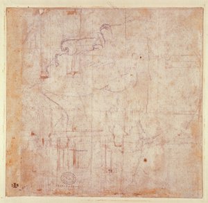 Estudio de una cabeza, 1525-26 (verso) de Michelangelo Buonarroti