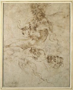 Estudio de un joven sentado, después de 15012 de Michelangelo Buonarroti