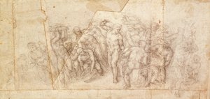 Estudio de figuras para una escena narrativa de Michelangelo Buonarroti