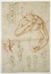 Estudio de la Figura Asistente de la Sibila Libia, c.1512 de Michelangelo Buonarroti