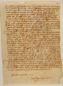 Tabernáculo con nicho, carta de Miguel Ángel a Piero Gondi de Michelangelo Buonarroti