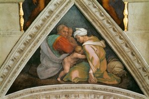 Los antepasados de Cristo: Ozias, techo de la Capilla Sixtina en el Vaticano, 1508-1512