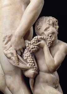La embriaguez de Baco, detalle del sátiro (detalle)
