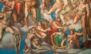 El Juicio Final, fresco de la Capilla Sixtina en el Vaticano, 1536-1541 de Michelangelo Buonarroti