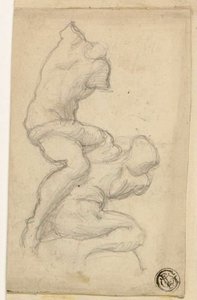 Dos figuras luchando de Michelangelo Buonarroti