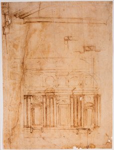Prospecto mural para el receso laurentino de Michelangelo Buonarroti