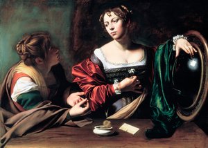 Marta y María Magdalena de Michelangelo Merisi Caravaggio