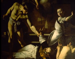 El Martirio de San Mateo (detalle), 1599-1600 de Michelangelo Merisi Caravaggio