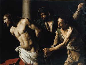 Flagelación de Cristo o la flagelación en la columna (óleo sobre lienzo) de Michelangelo Merisi da Caravaggio