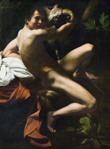 San Juan Bautista, joven con un carnero de Michelangelo Merisi da Caravaggio