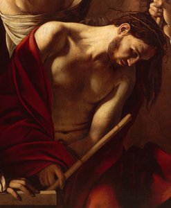 La coronación de espinas (detalle), c.1603 (óleo sobre lienzo) de Michelangelo Merisi da Caravaggio