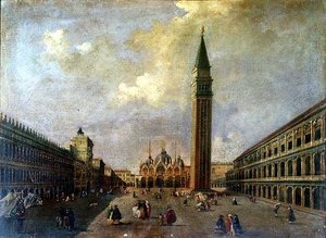 Plaza de San Marcos con el Campanile de Michele (attr. to) Marieschi