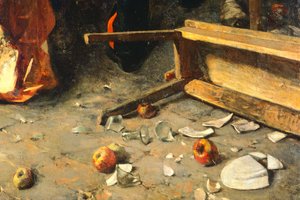 Un juego de triunfos o Pelea en Trastevere de Michele Cammarano