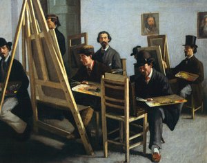 Escuela de pintura, circa 1865 de Michele Cammarano