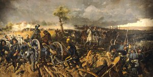 Segunda Guerra de Independencia: Batalla de San Martino, 24 de junio de 1859, por Michele Cammarano (1835-1920) de Michele Cammarano