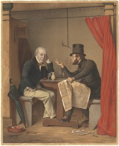 Política en una Casa de Ostras de Michele Fanoli, after Richard Caton Woodville