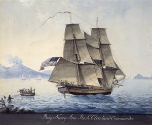 Brig Nancy Ann de Salem saliendo de Nápoles, c.1810 (acuarela sobre papel)