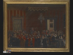 Ceremonia civil de la ascensión de Fernando IV al trono de Nápoles en 1759, hacia 1780 (óleo sobre lienzo)