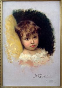 Retrato de niño de Michel Gordigiani (1830-1909) 1880 Florencia, Museo de Arte Moderno de Michele Giordigiani