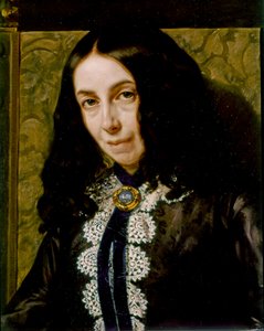 Elizabeth Barrett BROWNING, Detalle del retrato de Michele Gordigiani