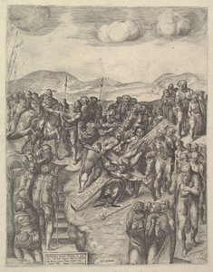 La crucifixión de San Pedro, después de los frescos de Miguel Ángel en la Capilla Paulina de Michele Lucchese