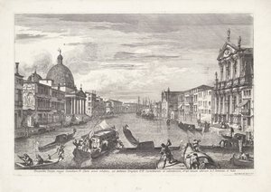 Gran Canal de Venecia Prospecto del Gran Canal de Coenobium D: mostrando líneas claras (...) (título sobre el objeto) Gezichten op Venetië (título de la serie) Magníficas y selectas vistas de la ciudad de Venecia (título de la serie) de Michele Marieschi