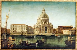 Santa Maria della Salute, Venecia, con góndolas en el Gran Canal