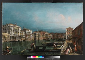 El Gran Canal, Venecia, sobre el puente de Rialto, antes de 1743 de Michele Marieschi