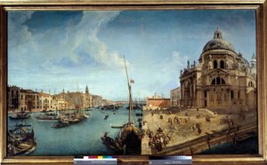Vista de la entrada del Gran Canal y de la Iglesia de la Salud en Venecia de Michele Marieschi
