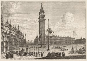 Views of Venice:  Piazza and Piazzetta de Michele Marieschi