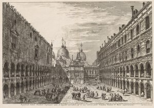 Views of Venice:  The Courtyard of the Ducal Palace de Michele Marieschi