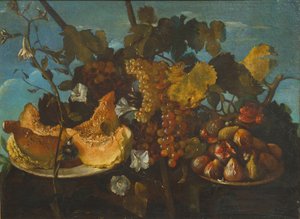 Bodegón con uvas, higos y tuétano