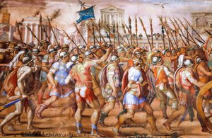 Triunfo del cónsul Lucio Emilio Paulo sobre Perseo, rey de Macedonia (detalle), hacia 1570 (fresco) de Michele and Rocchetti Jacopo Alberti
