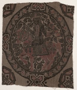 Fragmento con rey cazador ecuestre, Irán o Irak, período abasí de Middle Eastern