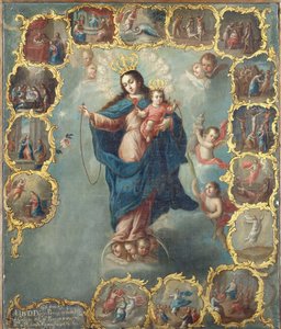 La Inmaculada Concepción con los Quince Misterios del Rosario