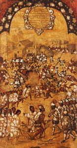 La Conquista de México, Panel V, c.1696-1715 de Miguel Gonzalez