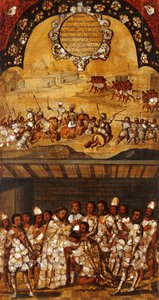 La conquista de México, Panel XIX, c.1696-1715 de Miguel Gonzalez