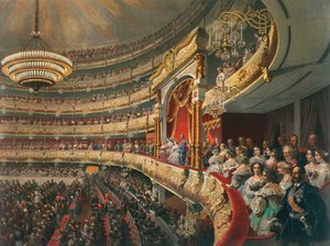 Auditorio del Teatro Bolshoi, Moscú, Rusia, 1856