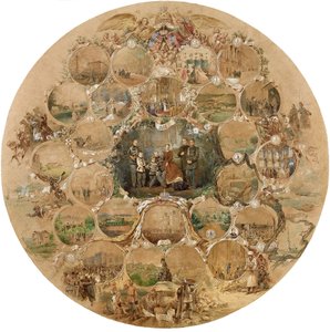 Composición para la celebración de las bodas de plata del emperador Alejandro II, 1866 de Mihaly von Zichy