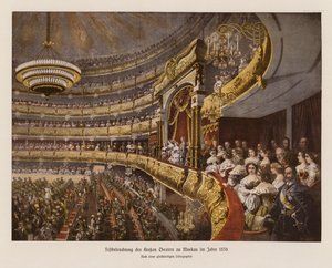 Iluminaciones en el Teatro Bolshoi de Moscú