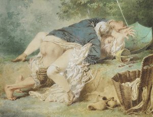 Amantes en un parque, 1865