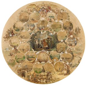 Montaje Marcando la Ocasión del Jubileo de Boda de Plata del Emperador Alejandro II de Mihaly von Zichy