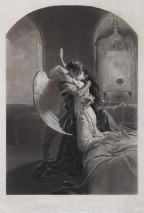 Tamara y Demonio. Ilustración del poema El Demonio de Mijaíl Lérmontov, c. 1880