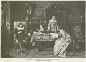 John Milton dictando El Paraíso Perdido a sus hijas de Mihály Munkácsy