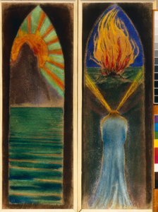 Dos diseños para vidrieras de Mikalojus Ciurlionis